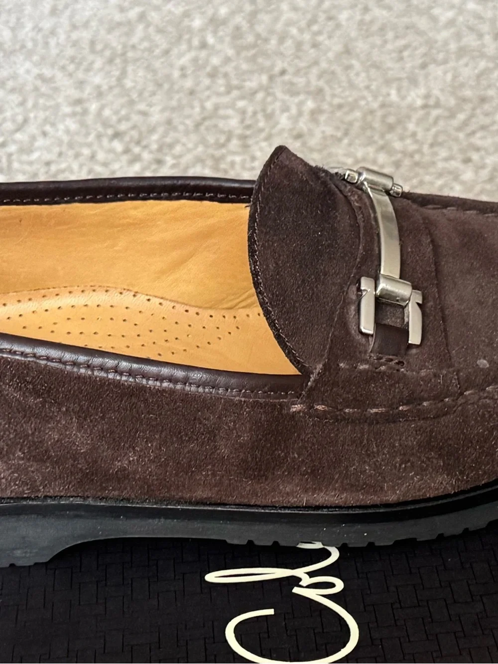 Cole Haan Dark Brown Suede Bit Loafers